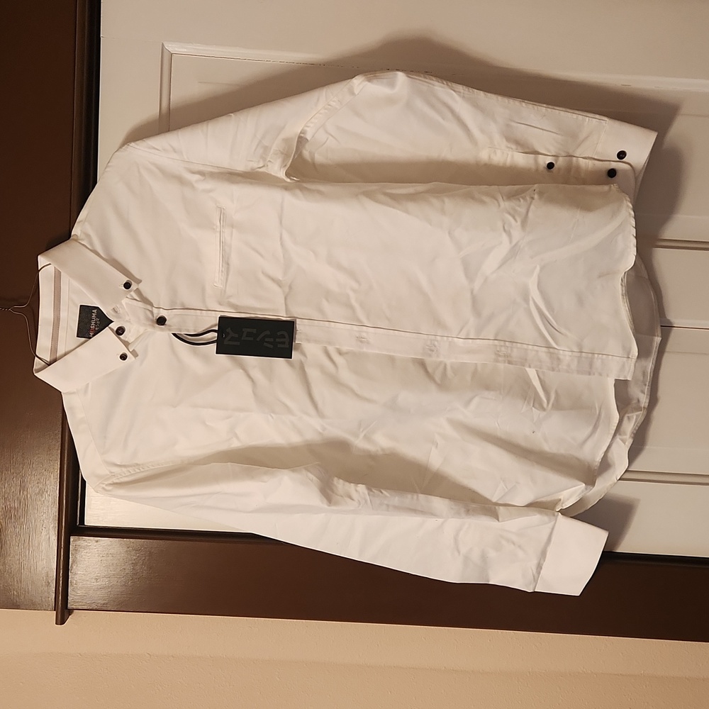 White long sleeve button down shirt